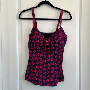 Beach House floral swimming suit top size 10